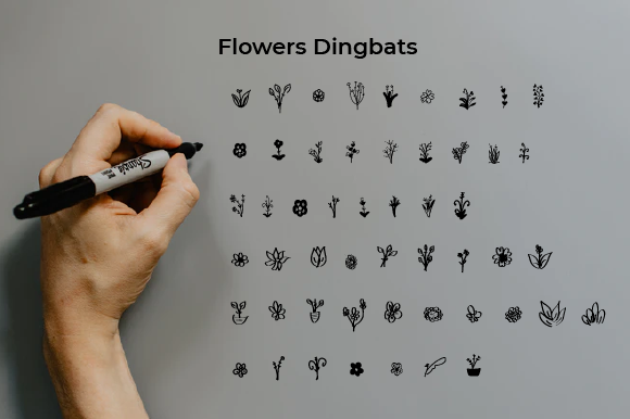 Flowers: A Delicate Dingbats Font for Creative Campaigns